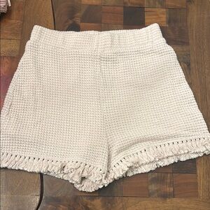 High Waist Cream Knit Shorts size M